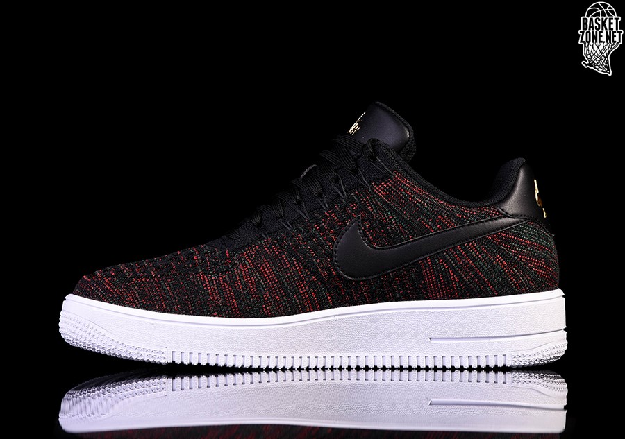 air force 1 flyknit low black