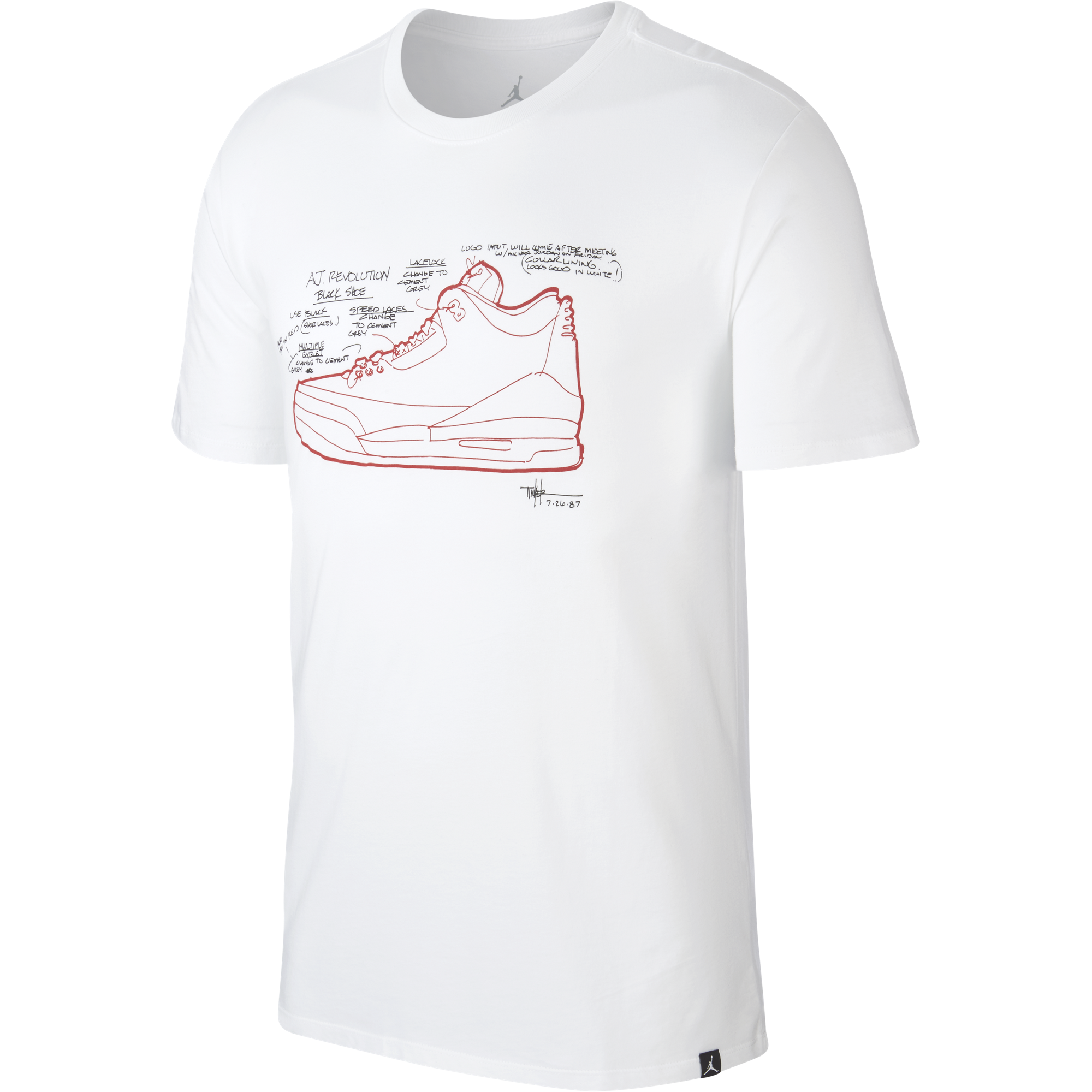 NIKE AIR JORDAN AJ 3 TEE WHITE