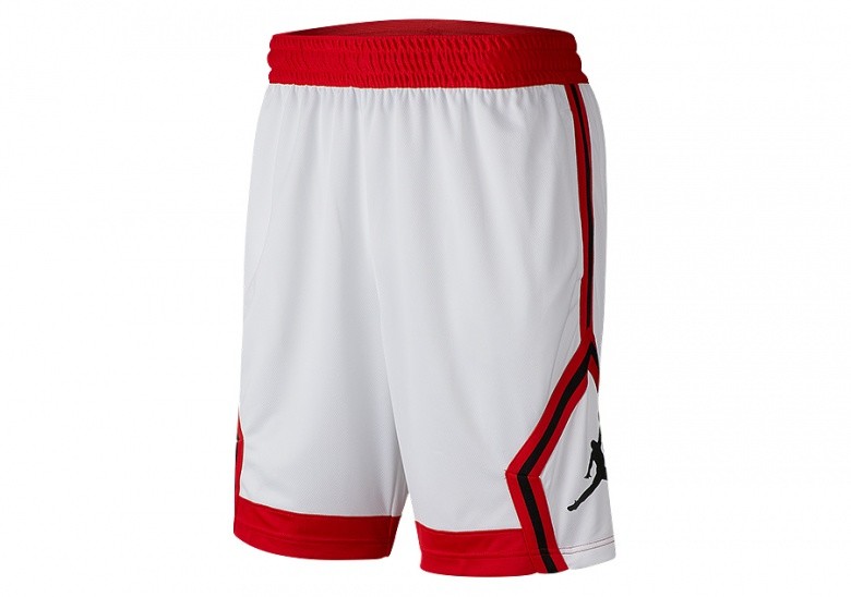 NIKE AIR JORDAN JUMPMAN DIAMOND STRIPED SHORTS WHITE