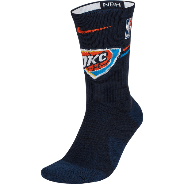 NIKE NBA OKLAHOMA CITY THUNDER ELITE CREW SOCKS COLLEGE NAVY