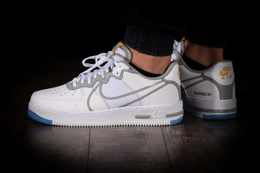 nike air force 1 low react white grey blue