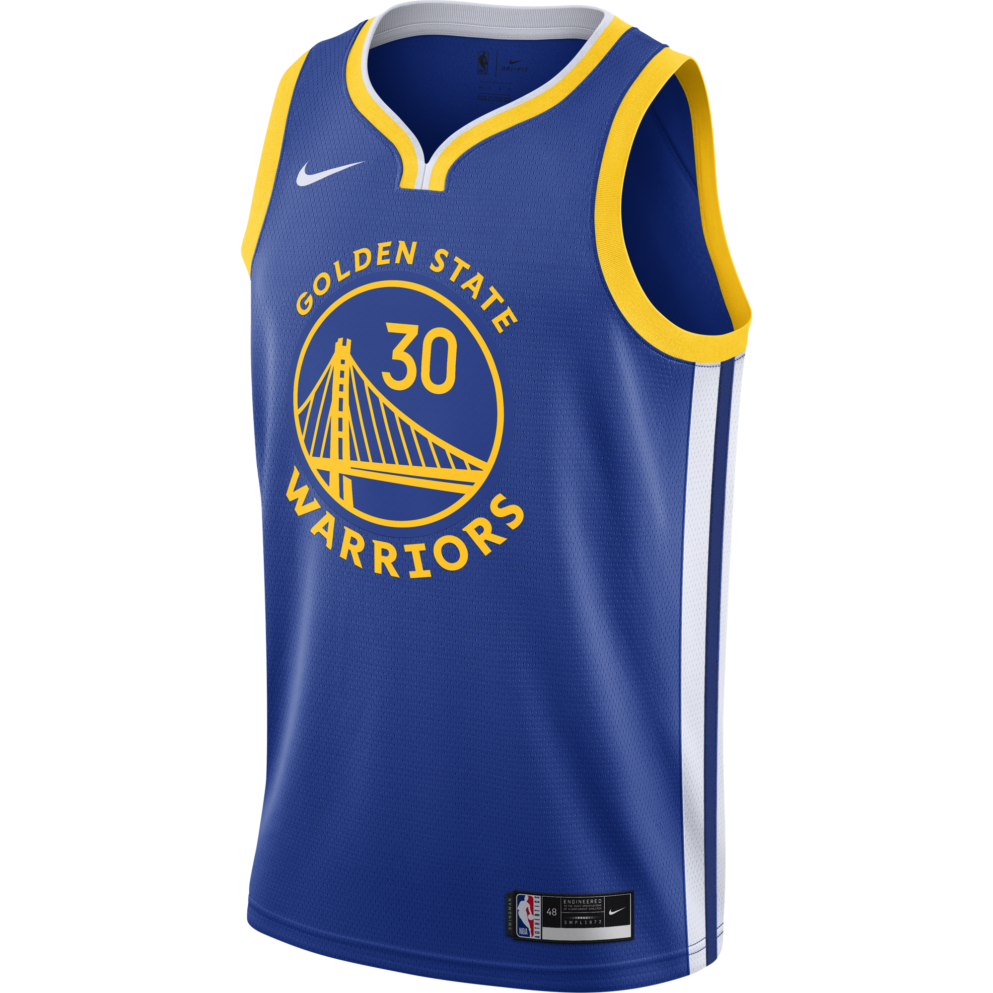 NIKE NBA GOLDEN STATE WARRIORS STEPHEN CURRY ICON EDITION SWINGMAN JERSEY RUSH BLUE