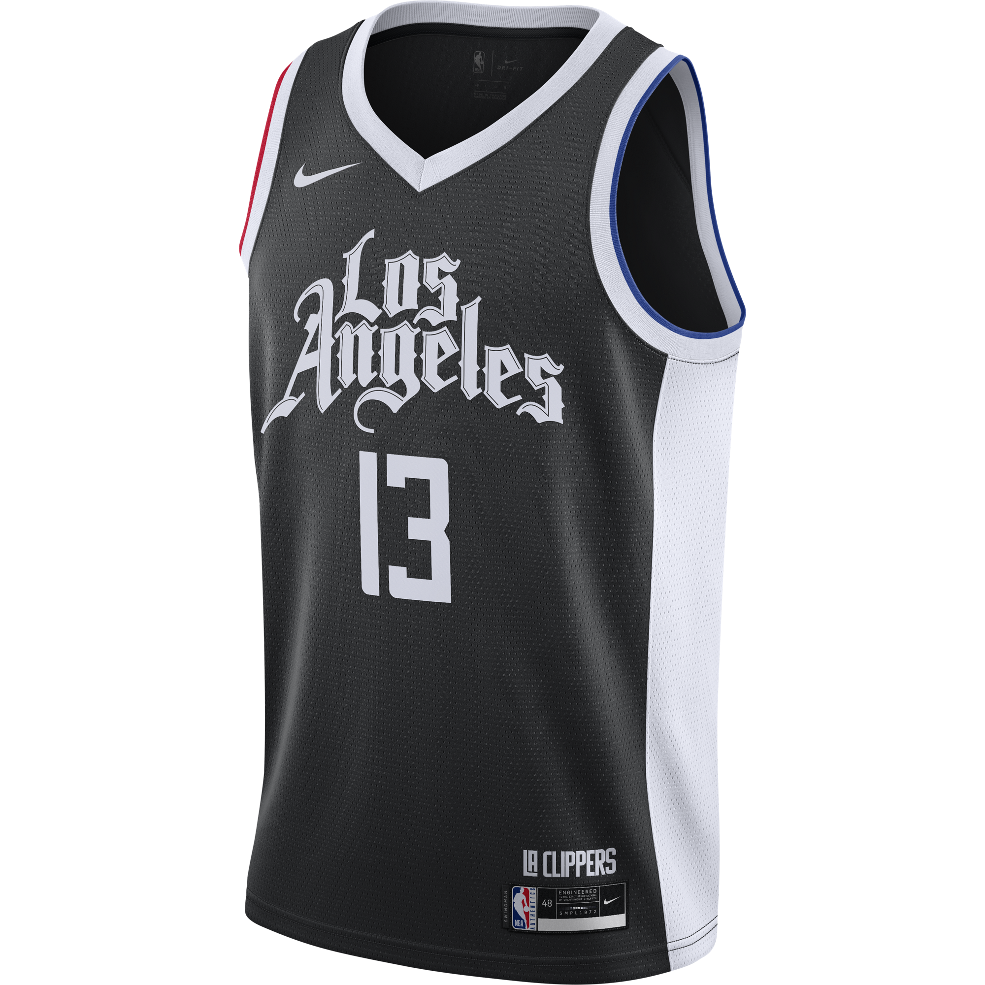 NIKE NBA LOS ANGELES CLIPPERS PAUL GEORGE CITY EDITION SWINGMAN JERSEY BLACK
