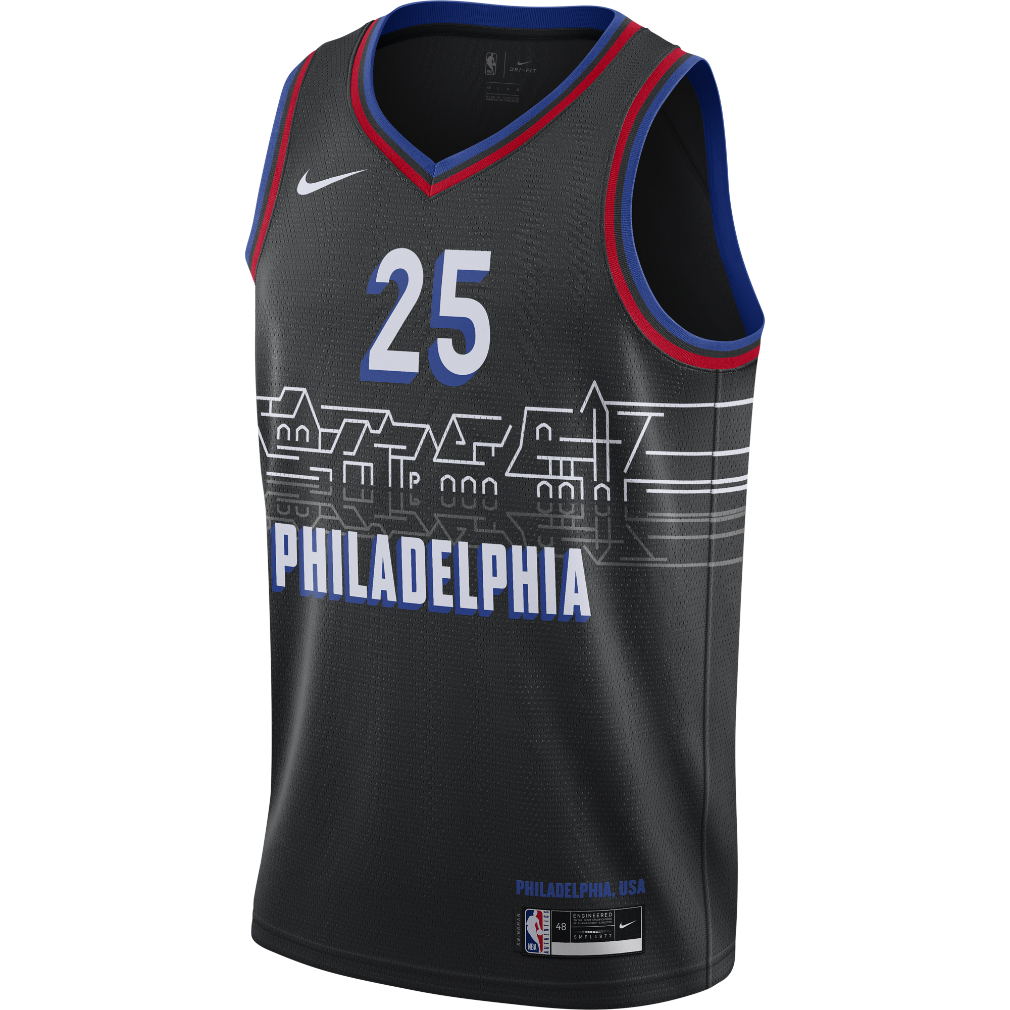 NIKE NBA PHILADELPHIA 76ERS BEN SIMMONS CITY EDITION SWINGMAN JERSEY BLACK