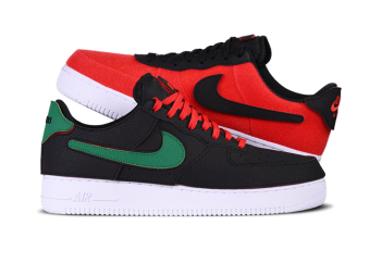 NIKE AIR FORCE 1 LOW 1/1 BLACK RED GREEN CUSTOM
