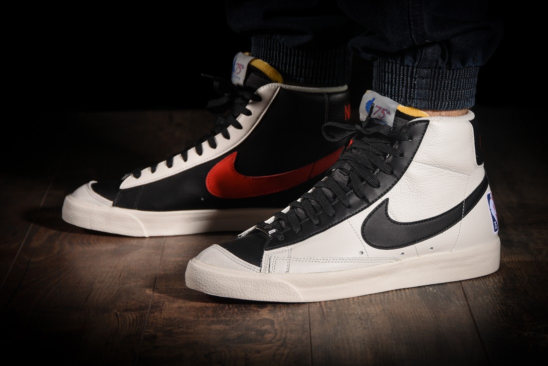 NIKE BLAZER MID '77 RETRO NBA 75th ANNIVERSARY WHITE BLACK